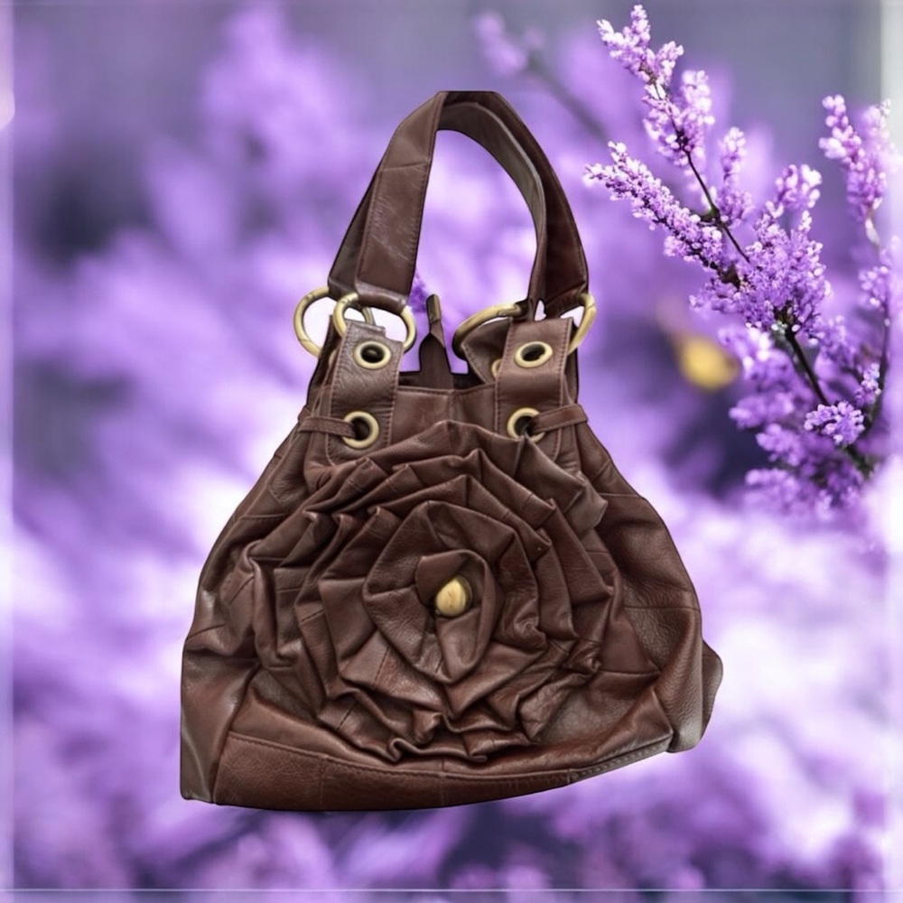 Flower Brown Hand Bag